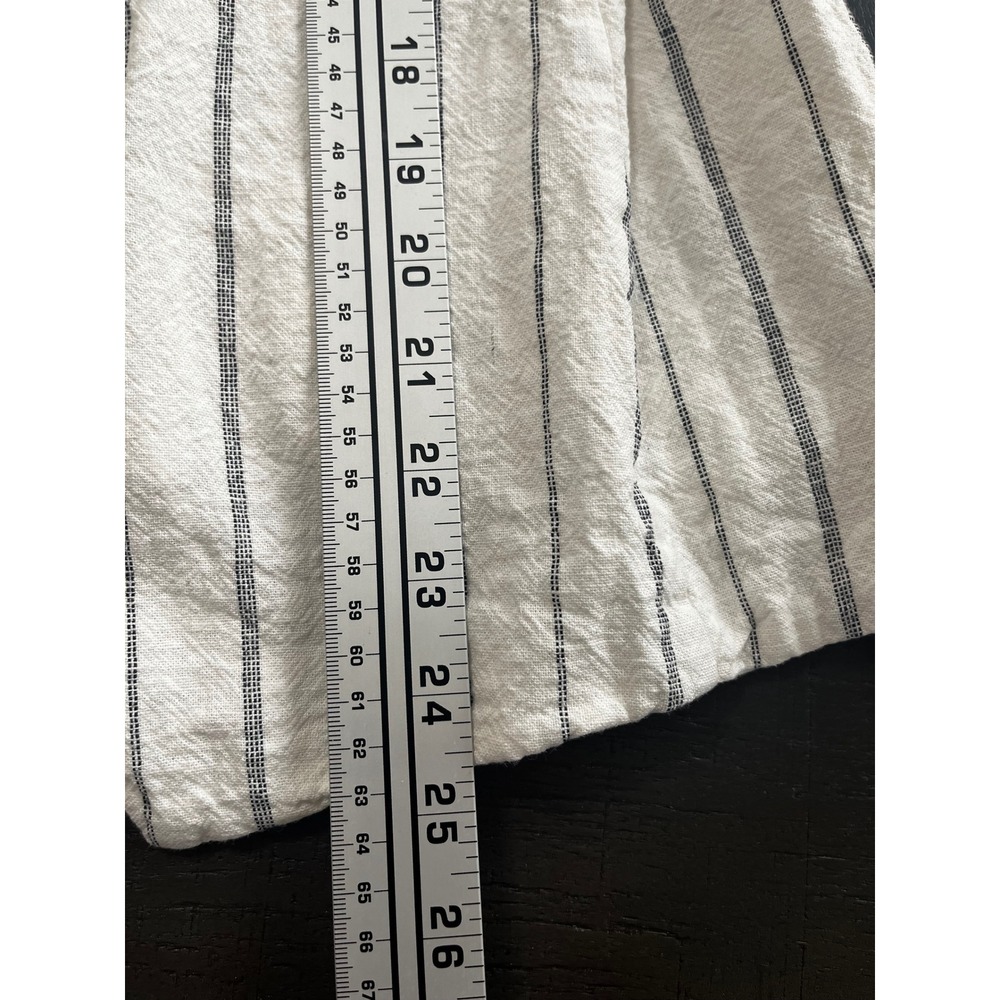 Old Navy Womens XL Ivory Navy Blue Striped Sleeveless Side Tie Wrap Vest Linen - Picture 4 of 9